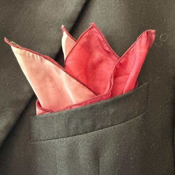 Ted Lapidus Vintage Silk Pocket Square Handkerchief 1980s GVC - Picture 3 of 9